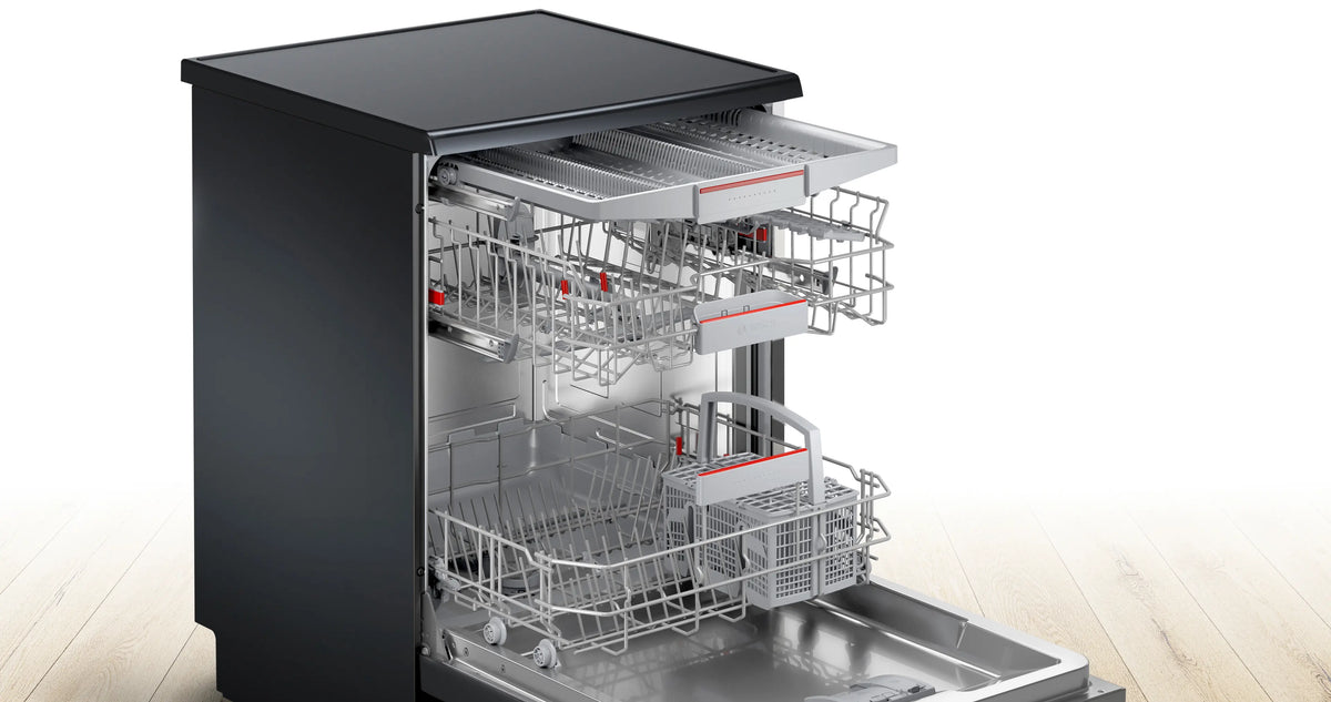 Bosch Series 4 60cm Freestanding Dishwasher Black Inox SMS4HVB01A
