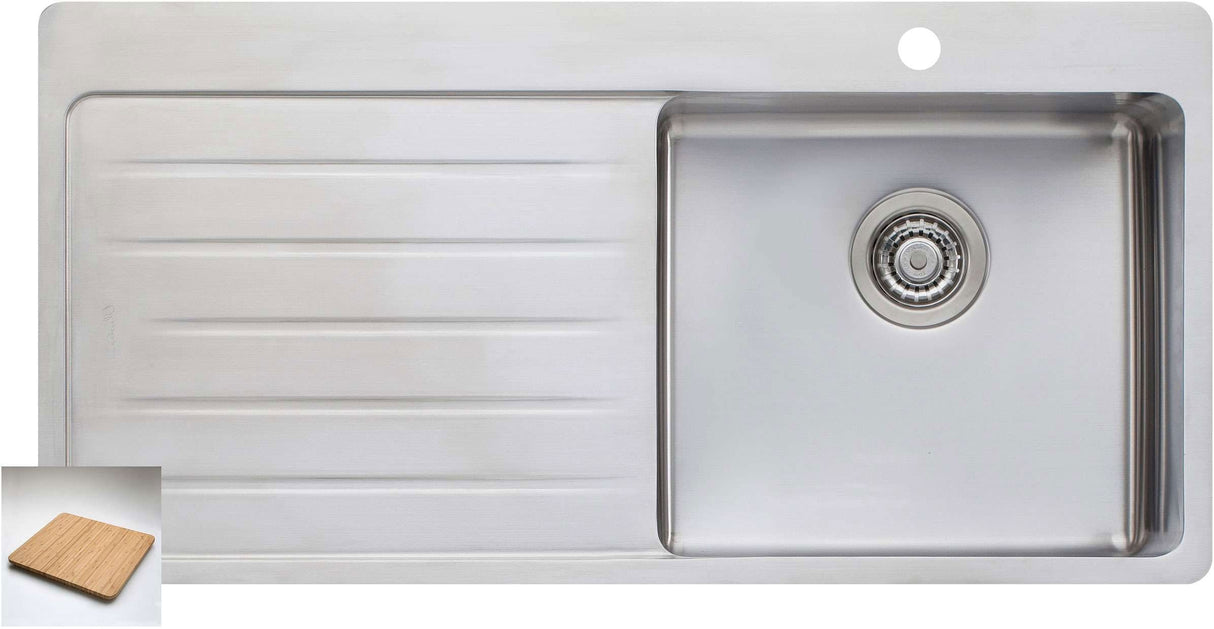 Oliveri Sonetto Single Right Hand Bowl Inset Sink With Drainer SN1022