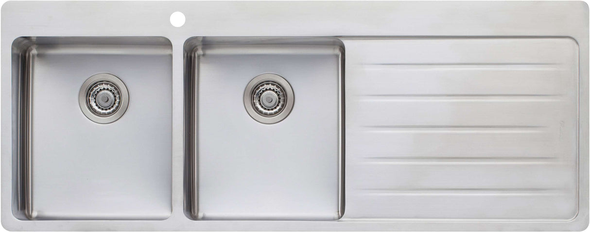 Oliveri Sonetto Double Left Hand Bowl Inset Sink With Drainer SN1071