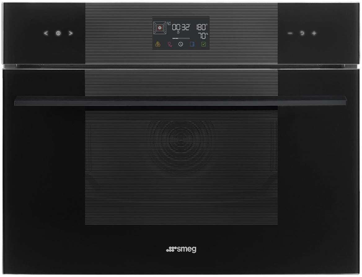 Smeg 60cm Linea Compact Electric Oven Pure Black SOA4102M1B3