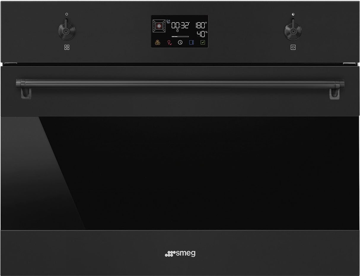 Smeg 45cm Compact Classic Steam Oven Matte Black SOA4302S3N