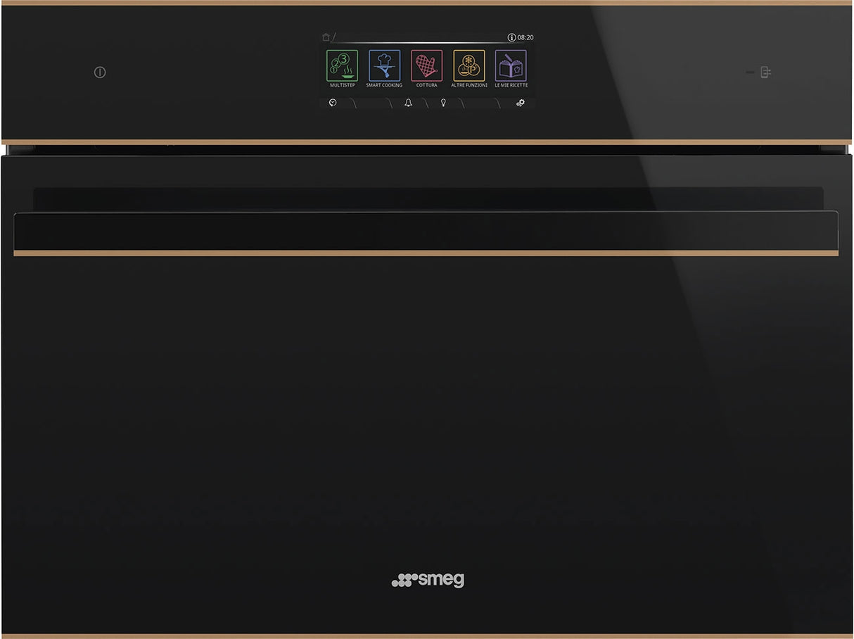 Smeg 45cm Dolce Stil Novo Combi Microwave Oven Copper Trim SOA4606WM2PNR