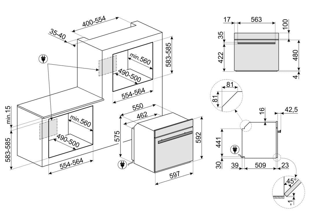 Smeg 60cm Dolce Stil Novo Omnichef Electric Oven Copper Trim SOA6606WAPNR