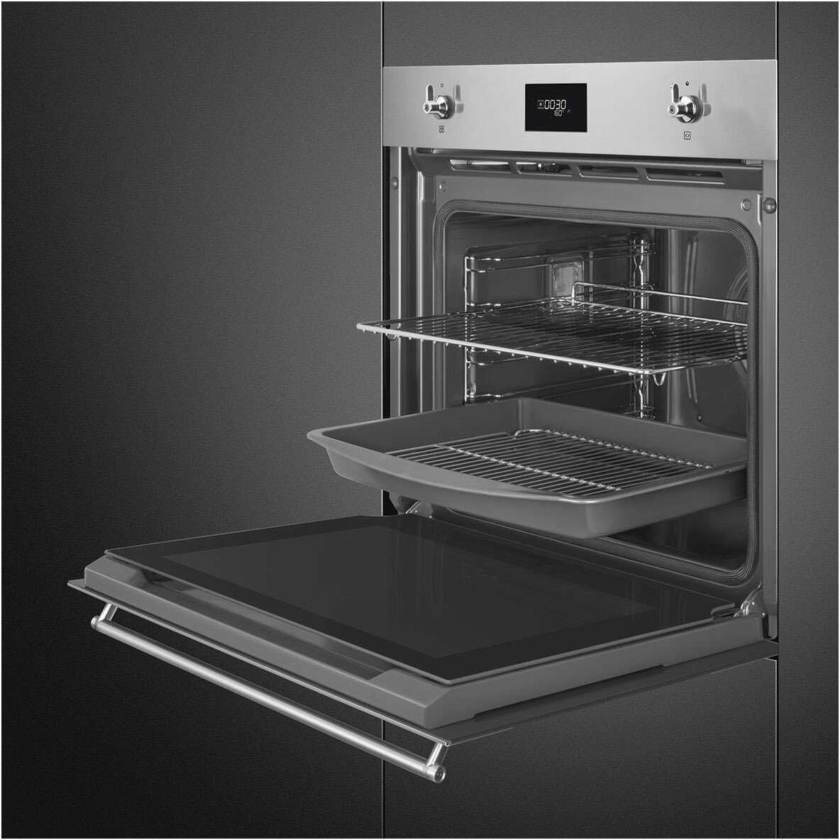 Smeg 60cm Classic Pyrolytic Built-In Electric Oven SOPA6301TX