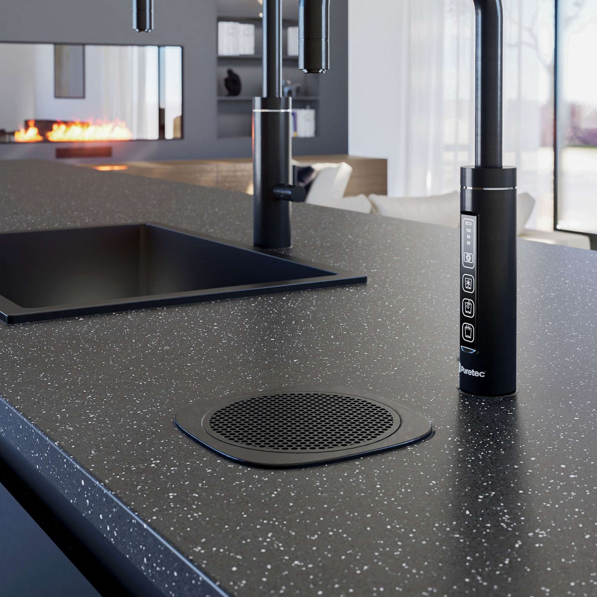Puretec SPARQ Stand Alone Font Drip Tray Matt Black SQ-FONT-BK