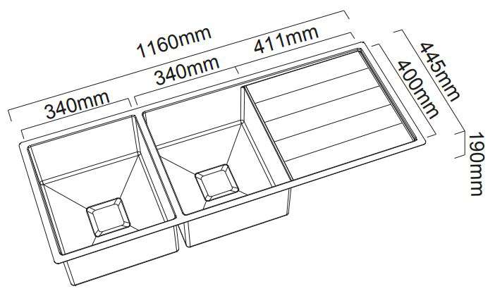 Abey Lugano Double Bowl Undermount Sink ST340DU