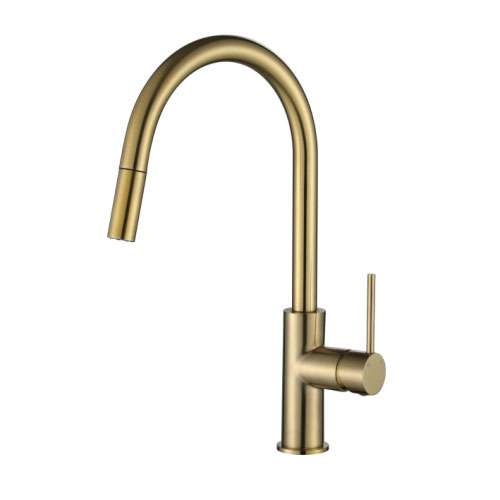 Modern National Star Mini Pull Out Kitchen Mixer Tap Brushed Bronze STRM005BM