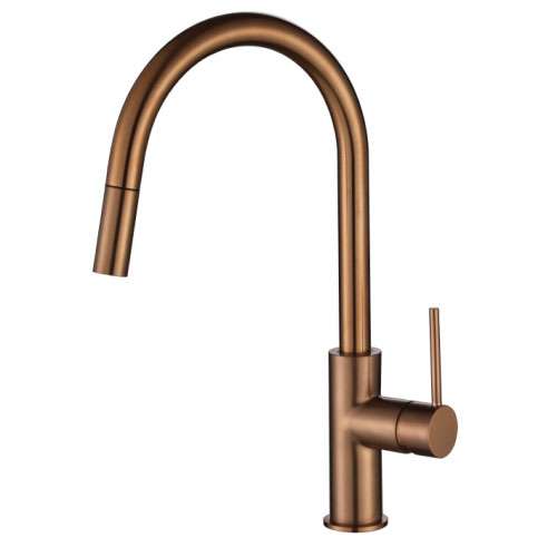 Modern National Star Mini Pull Out Kitchen Mixer Tap PVD Champagne STRM005CM