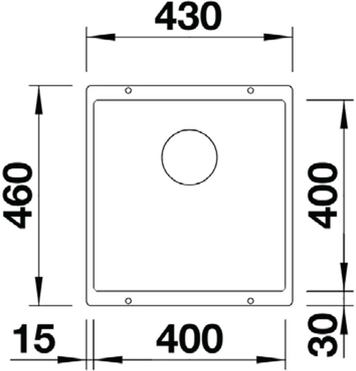 Blanco Black Single Bowl Undermount Granite Sink SUBLINE400UBK5 526856