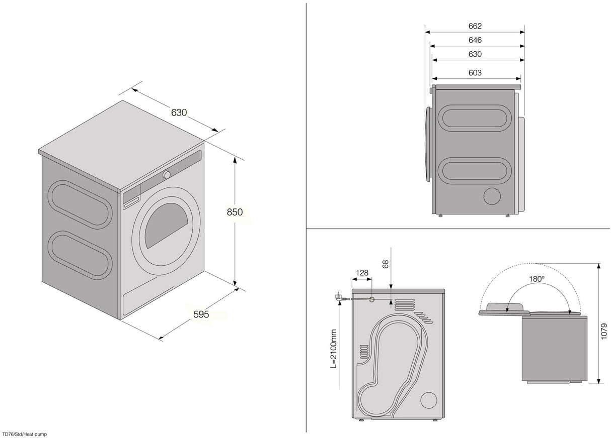 ASKO Classic 8kg Butterfly Drying Heat Pump Dryer White T108HW.AU