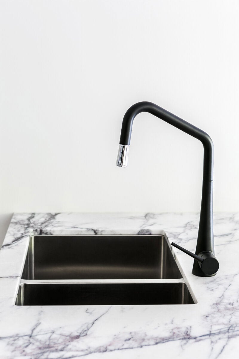Abey Tink D Black Kitchen Pull Out Mixer Tap TINKDB