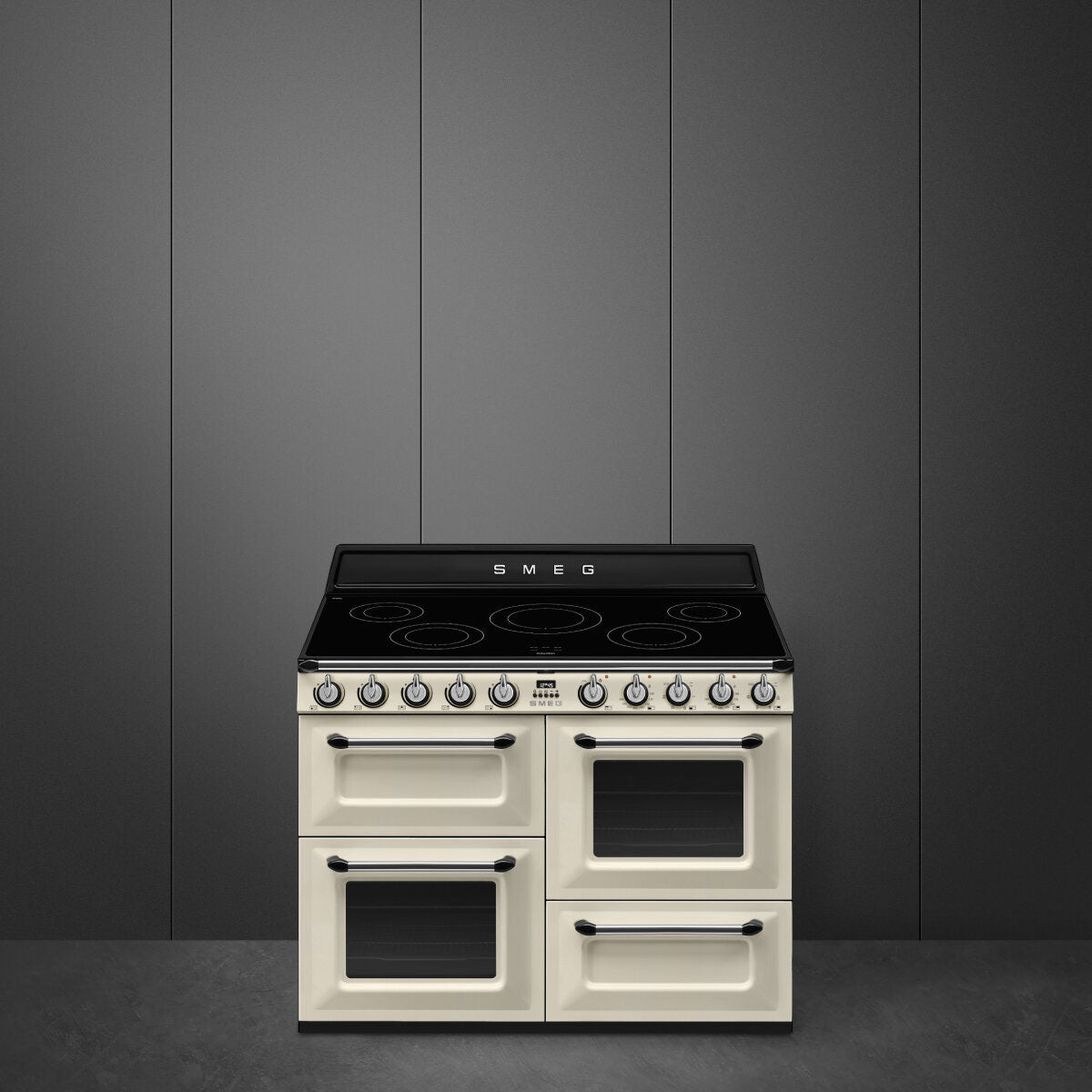 Smeg 110cm Victoria Freestanding Oven/Stove with Induction Hob Cream TR4110IP2