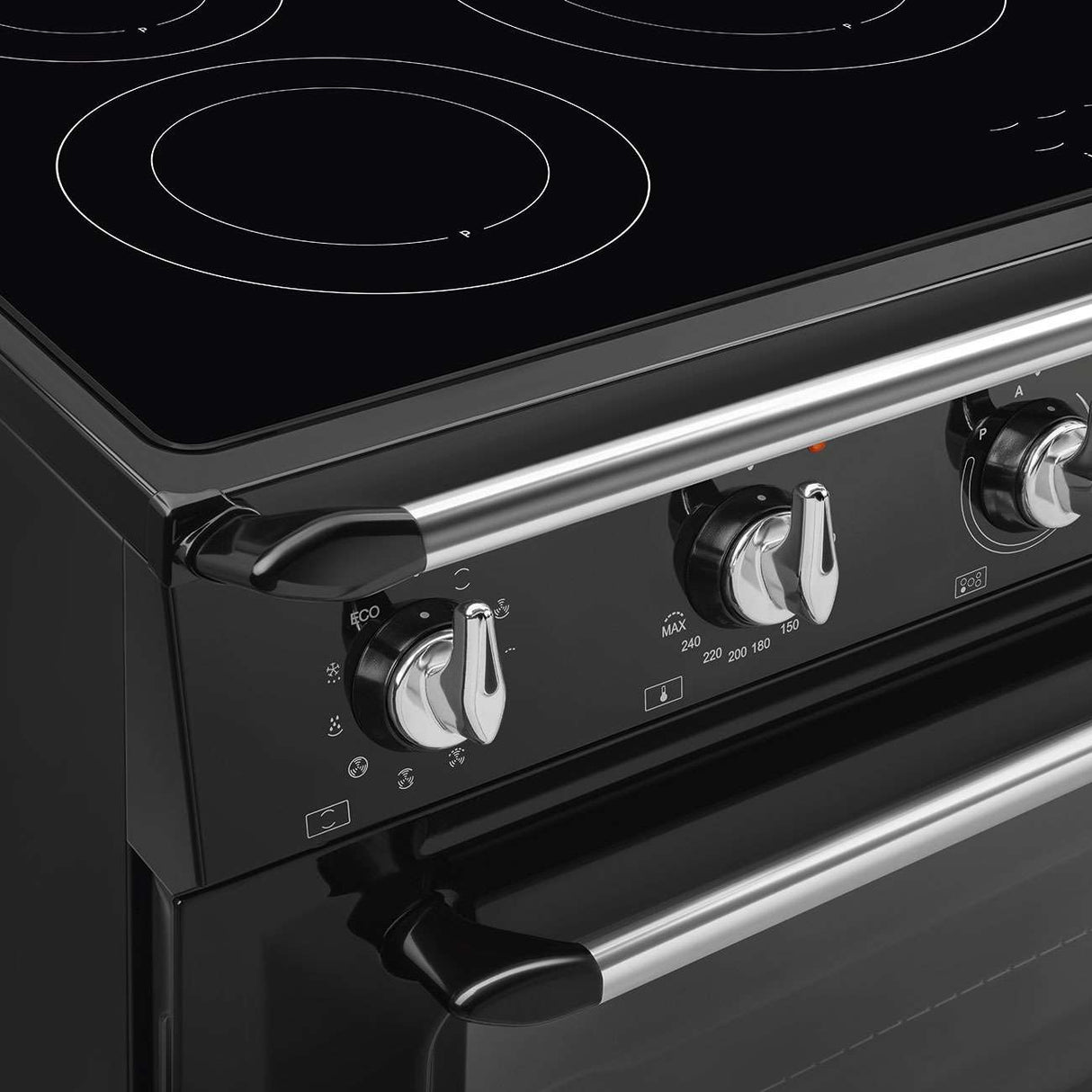 Smeg 90cm Victoria Freestanding Oven/Stove with Induction Hob Black TR90IMBL
