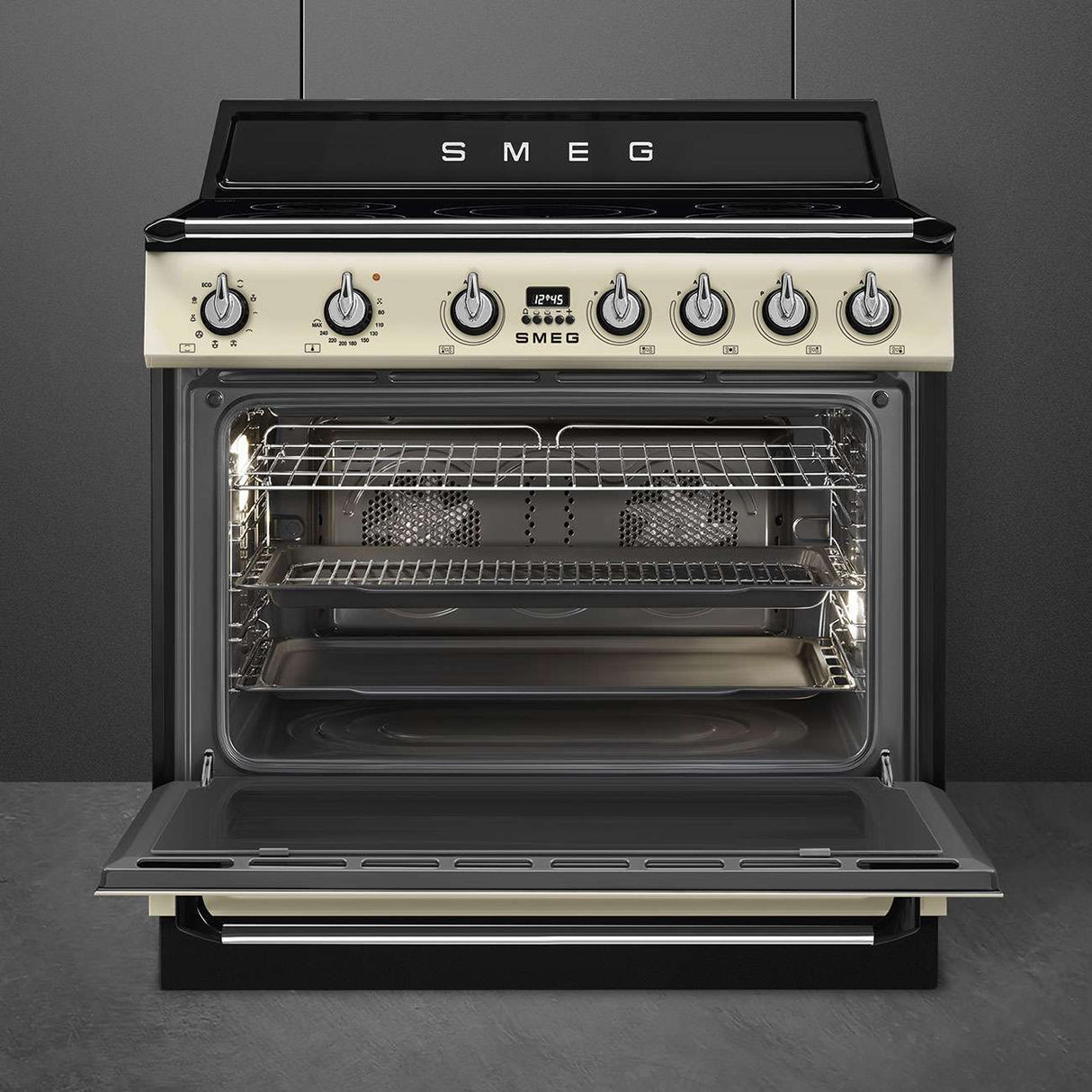 Smeg 90cm Victoria Freestanding Oven/Stove with Induction Hob Cream TR90IMP