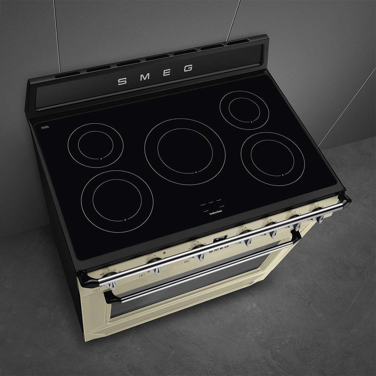 Smeg 90cm Victoria Freestanding Oven/Stove with Induction Hob Cream TR90IMP