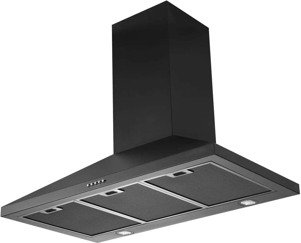 Schweigen 90cm Non-Silent 1080m3/hr Black Wallmount Rangehood TRI-900B
