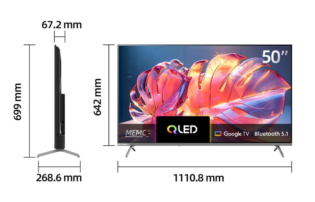 CHiQ 50" QM10 4K QLED Smart Google TV U50QM10