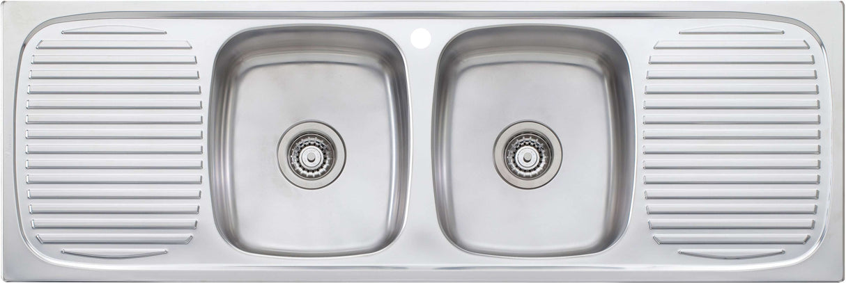 Oliveri Ultraform Double Bowl Inset Sink With Double Drainer UF13D