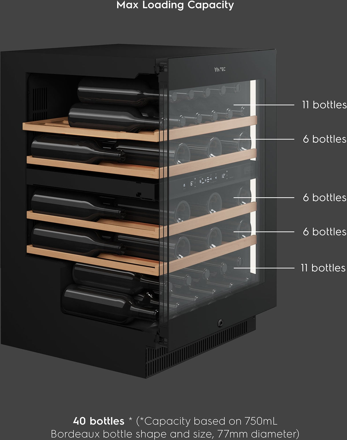 Vintec 40 Bottle Dual Zone Wine Fridge VWD820SCB-X