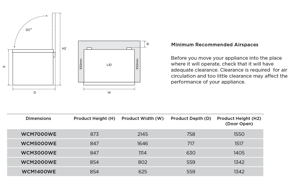 Westinghouse 200L White Chest Freezer WCM2000WE | Greater Sydney Only