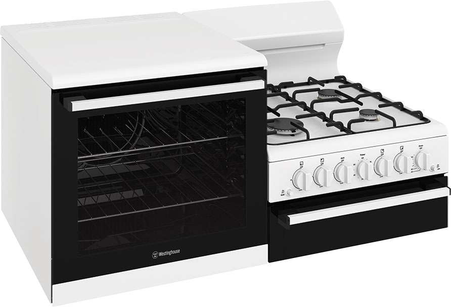 Westinghouse 110cm 80L Gas Freestanding Oven/Stove White WDG110WCNG-L
