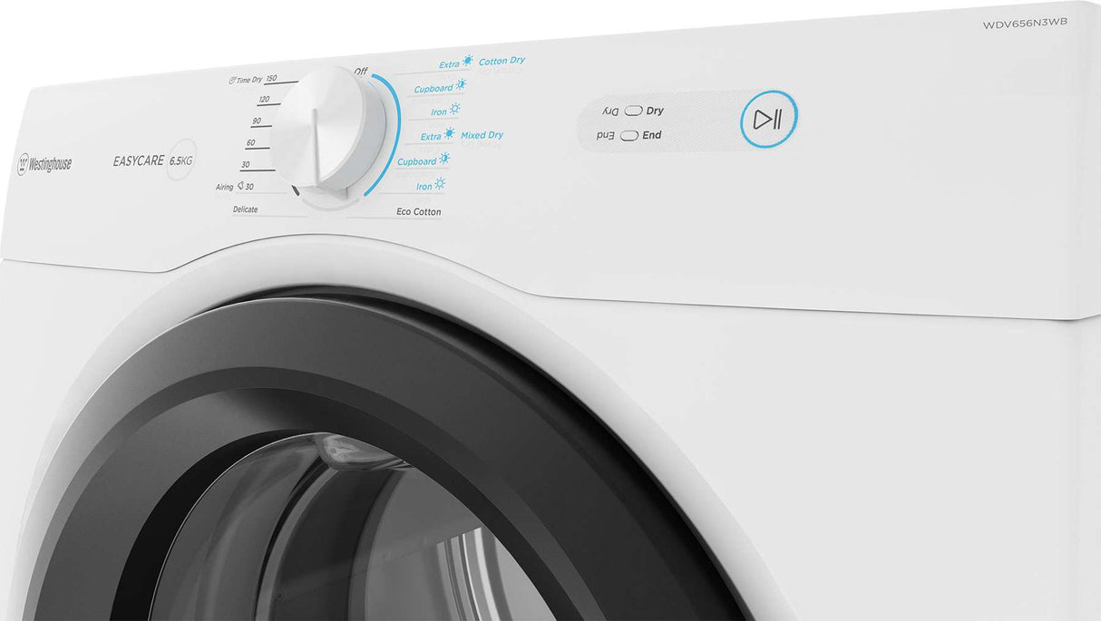 Westinghouse 6.5kg Vented Tumble Dryer WDV656N3WB | Greater Sydney Only
