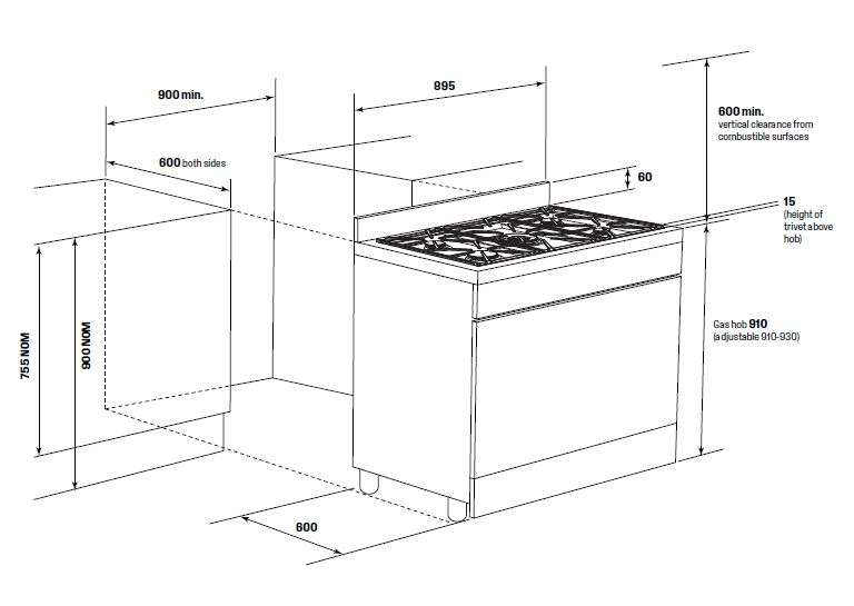 Westinghouse 90cm 125L Dual Fuel Freestanding Oven/Stove WFE9515SD