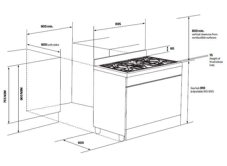 Westinghouse 90cm 125L Dual Fuel Freestanding Oven/Stove WFE9516DD