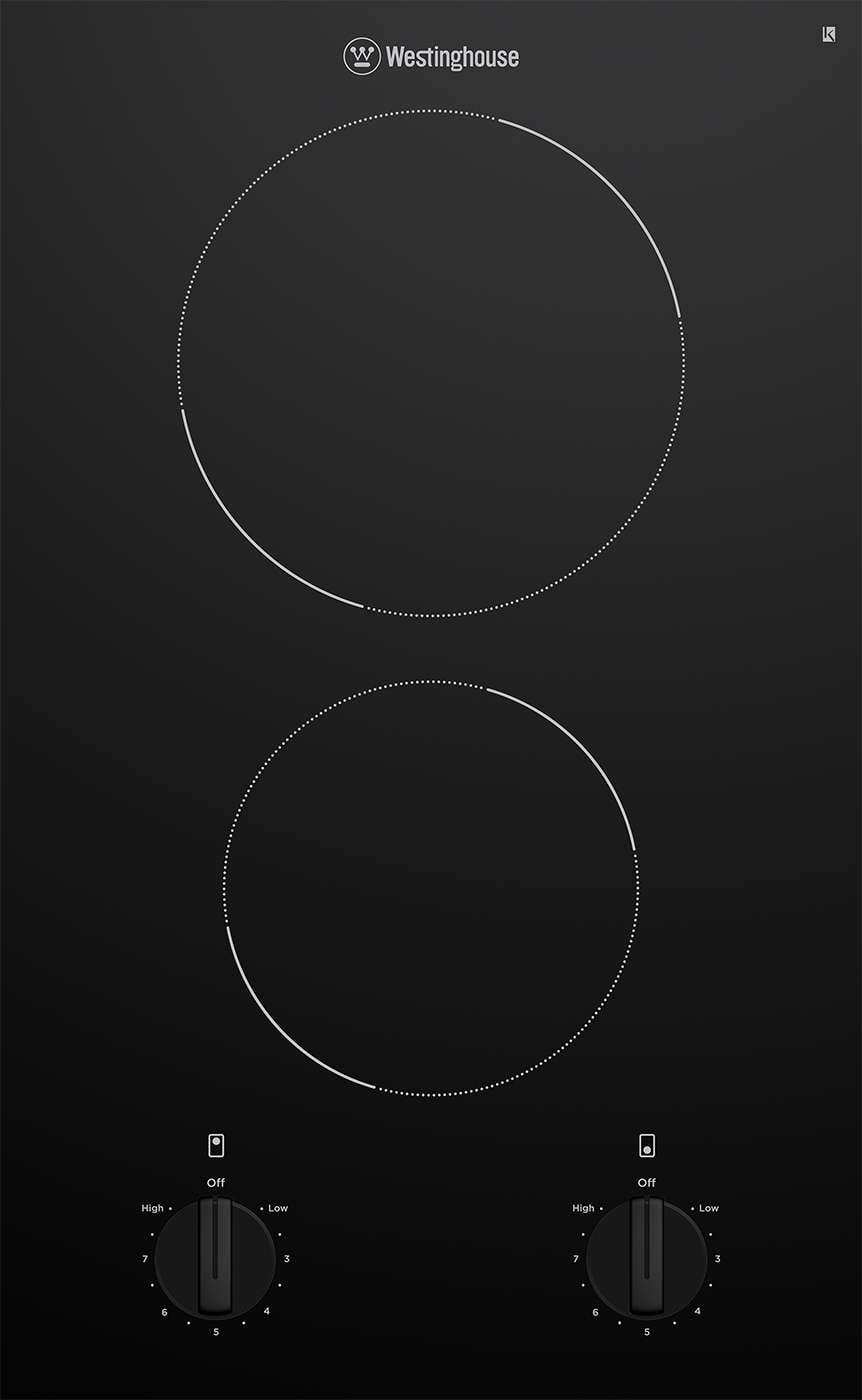 Westinghouse 30cm Domino-Style Black Ceramic Glass Electric Cooktop WHC322BC