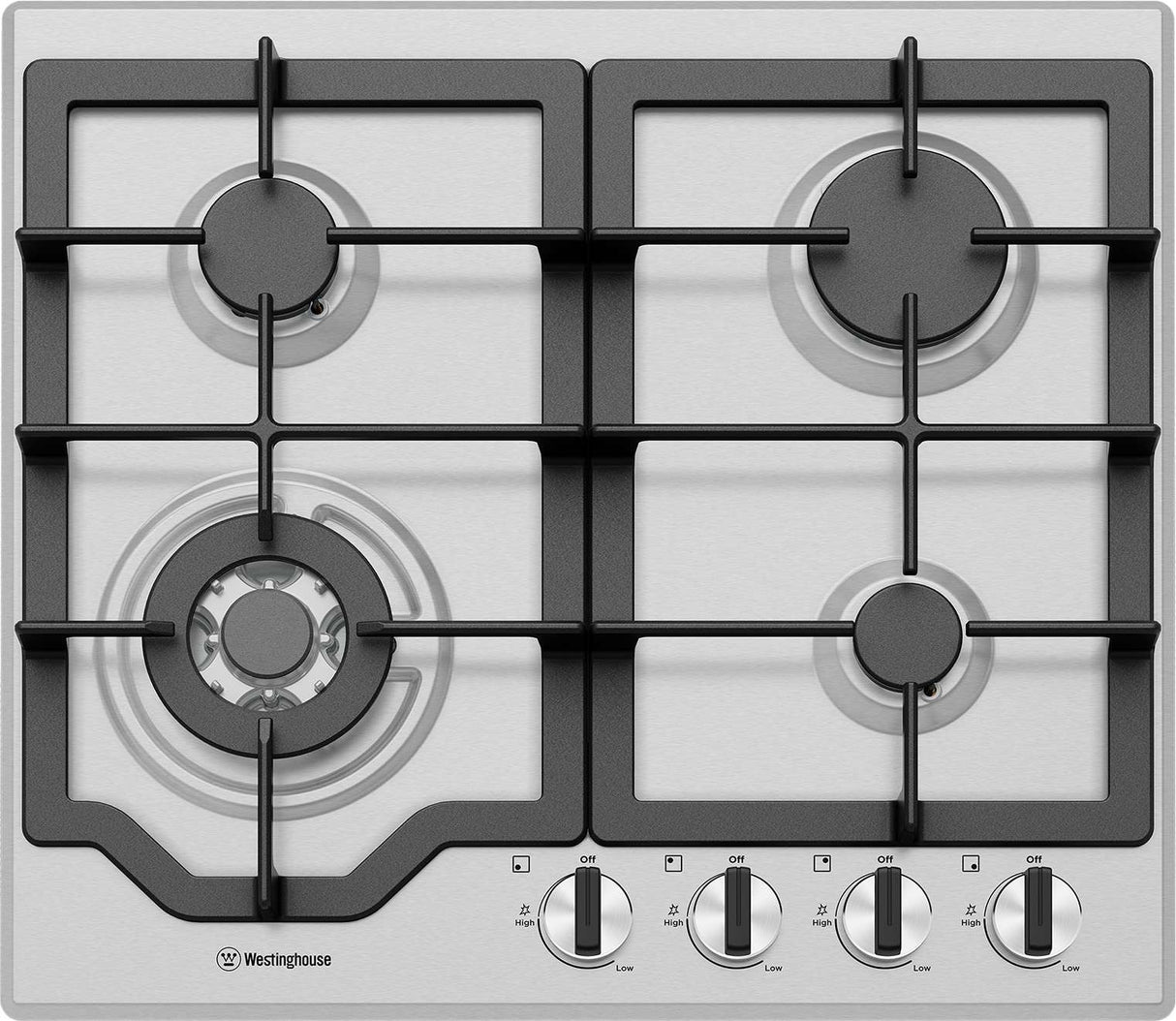 Westinghouse 60cm Stainless Steel Gas Cooktop WHG644SC