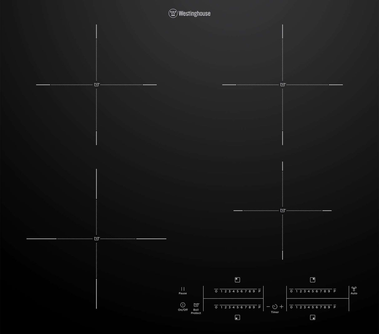 Westinghouse 60cm 4 Zone Black Induction Cooktop WHI643BE