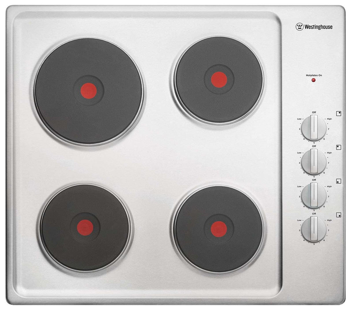 Westinghouse 60cm Solid Element Stainless Steel Electric Cooktop WHS642SC