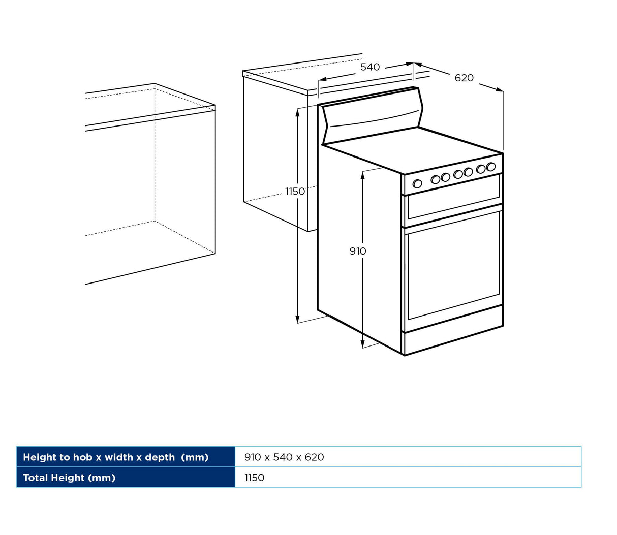 Westinghouse 54cm 80L Gas Freestanding Oven/Stove White WLG512WCH