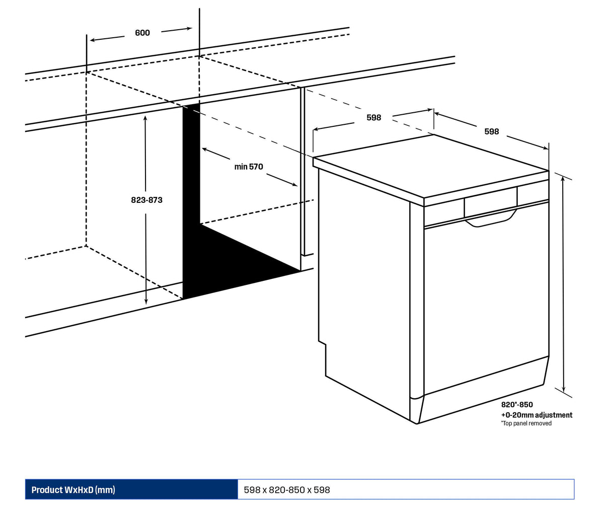 Westinghouse 60cm Freestanding Dishwasher Stainless Steel WSF6606XB