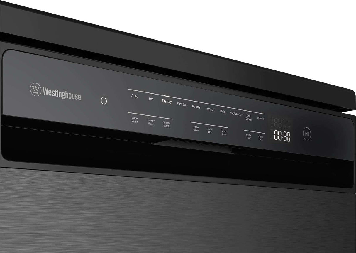 Westinghouse 60cm Freestanding Dishwasher Dark Stainless Steel WSF6608KXC