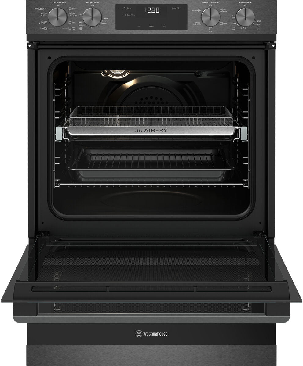 Westinghouse 60cm Multifunction Double Oven Dark Stainless Steel WVE6526DD