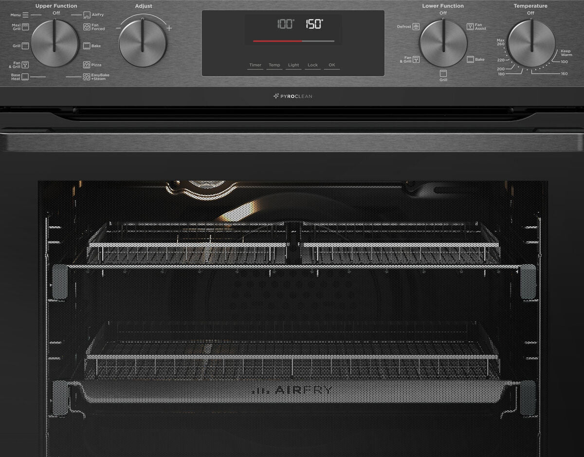 Westinghouse 60cm 80L Multifunction Pyrolytic Double Oven & AirFry WVEP6727DD
