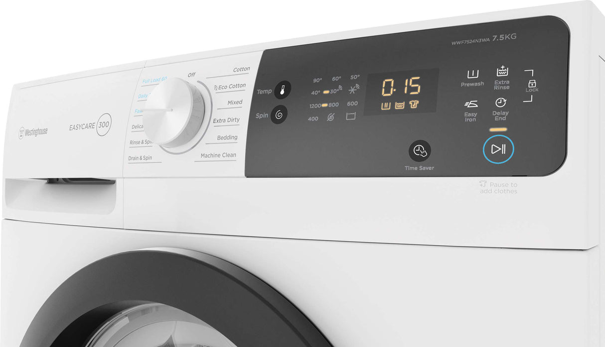 Westinghouse 7.5kg Front Load Washing Machine WWF7524N3WA | Greater Sydney Only