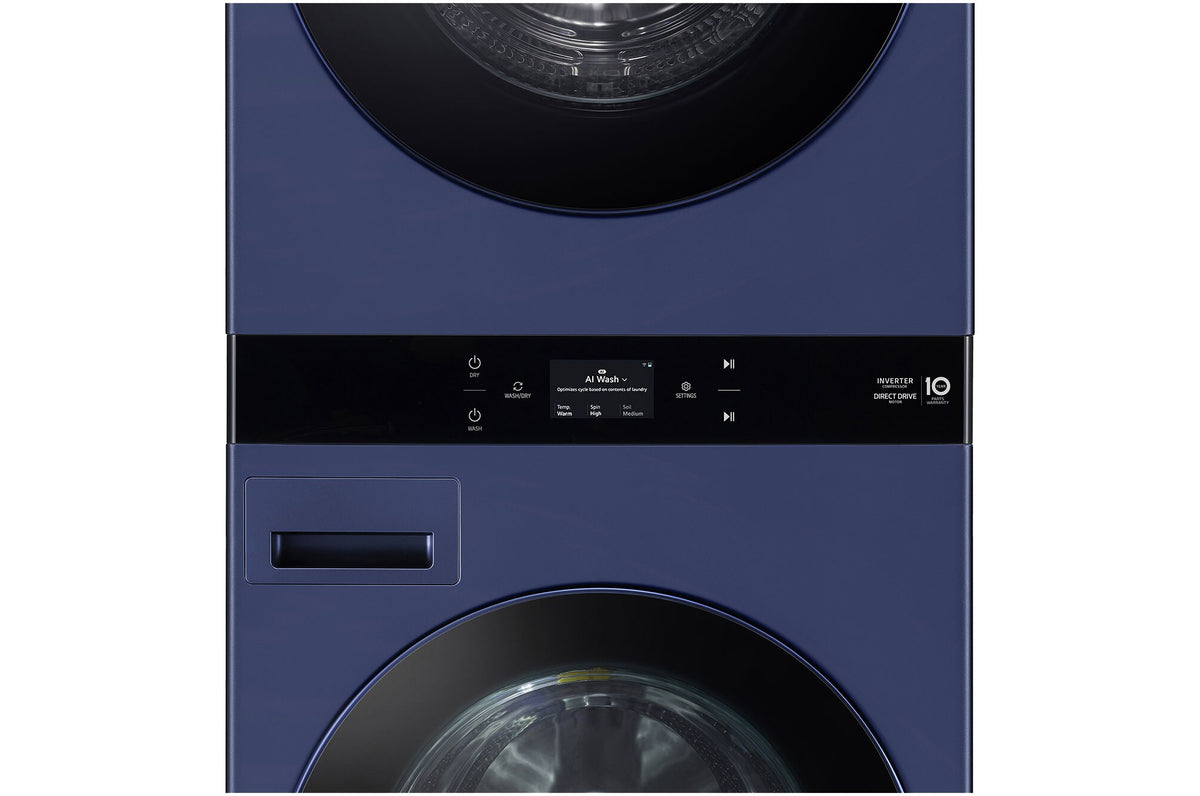 LG 19kg/10kg AI WashTower Stacked Washer Dryer Navy Blue WWT-1910BLX | Greater Sydney Only
