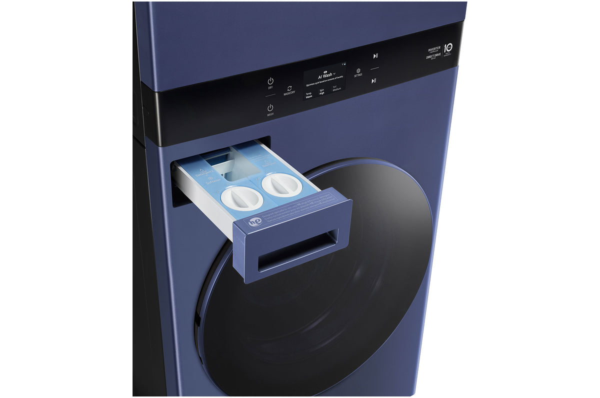 LG 19kg/10kg AI WashTower Stacked Washer Dryer Navy Blue WWT-1910BLX | Greater Sydney Only