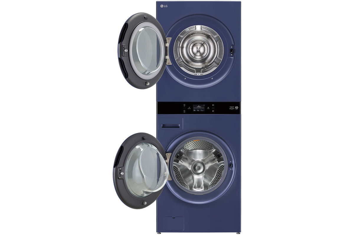 LG 19kg/10kg AI WashTower Stacked Washer Dryer Navy Blue WWT-1910BLX | Greater Sydney Only