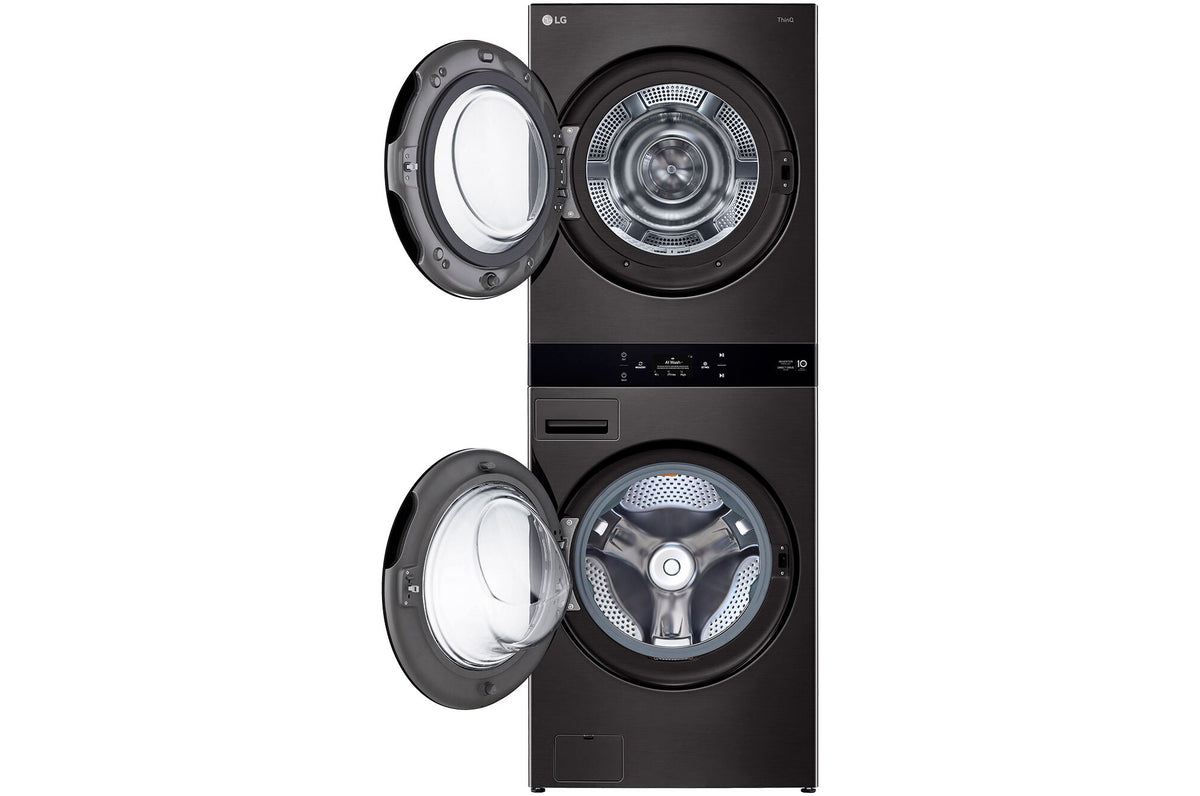 LG 19kg/10kg AI WashTower Stacked Washer Dryer Black WWT-1910BX | Greater Sydney Only