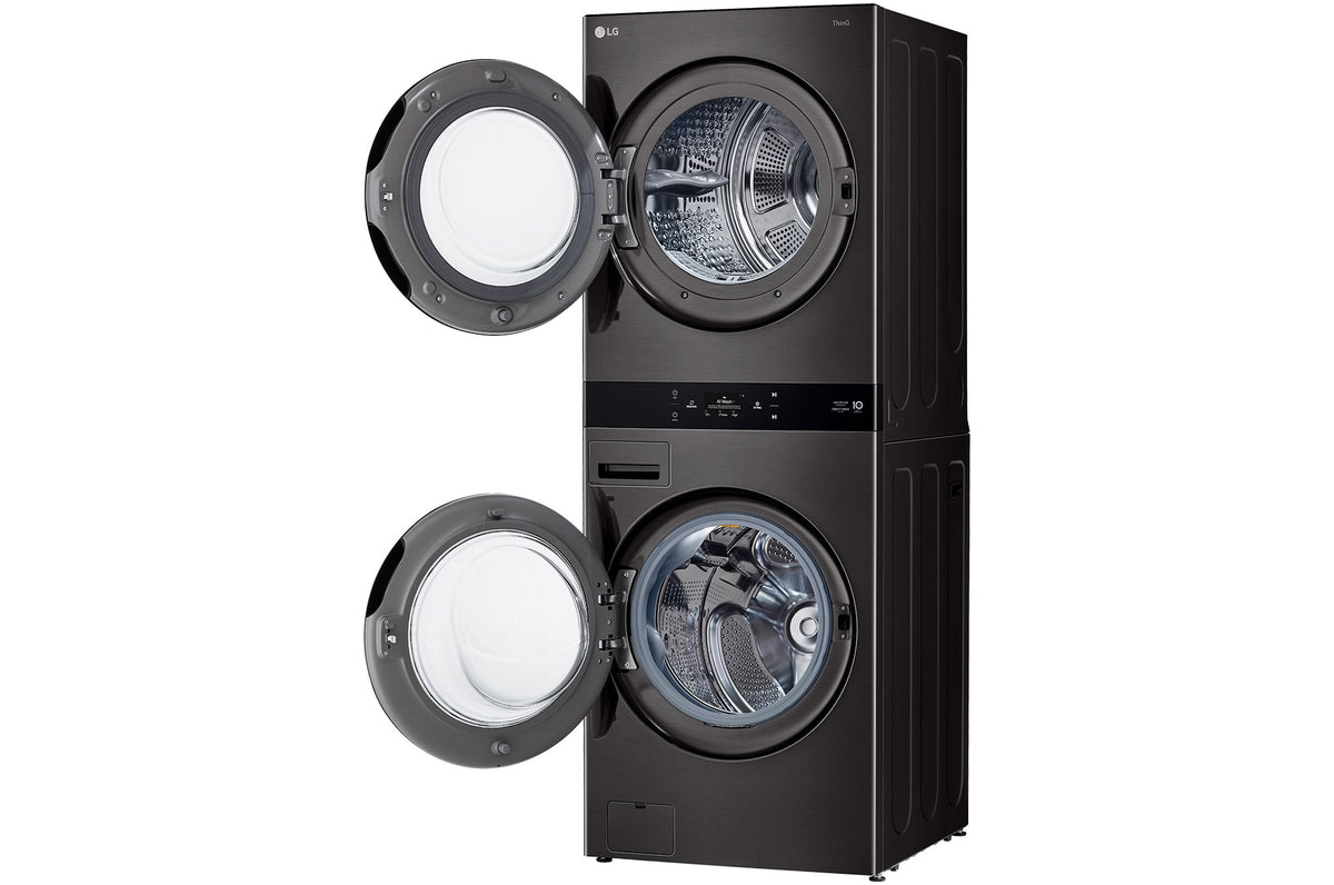 LG 19kg/10kg AI WashTower Stacked Washer Dryer Black WWT-1910BX | Greater Sydney Only