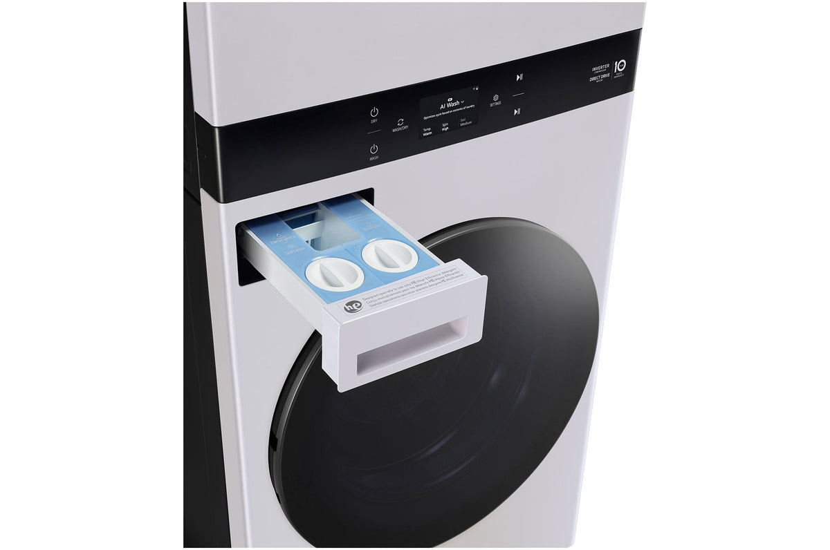 LG 19kg/10kg AI WashTower Stacked Washer Dryer Matte Grey WWT-1910GRX | Greater Sydney Only