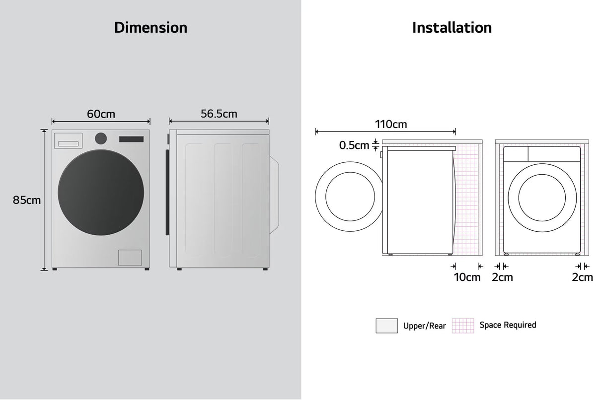 LG 10kg Series 3 Front Load Washing Machine WX3-1410W | Greater Sydney Only