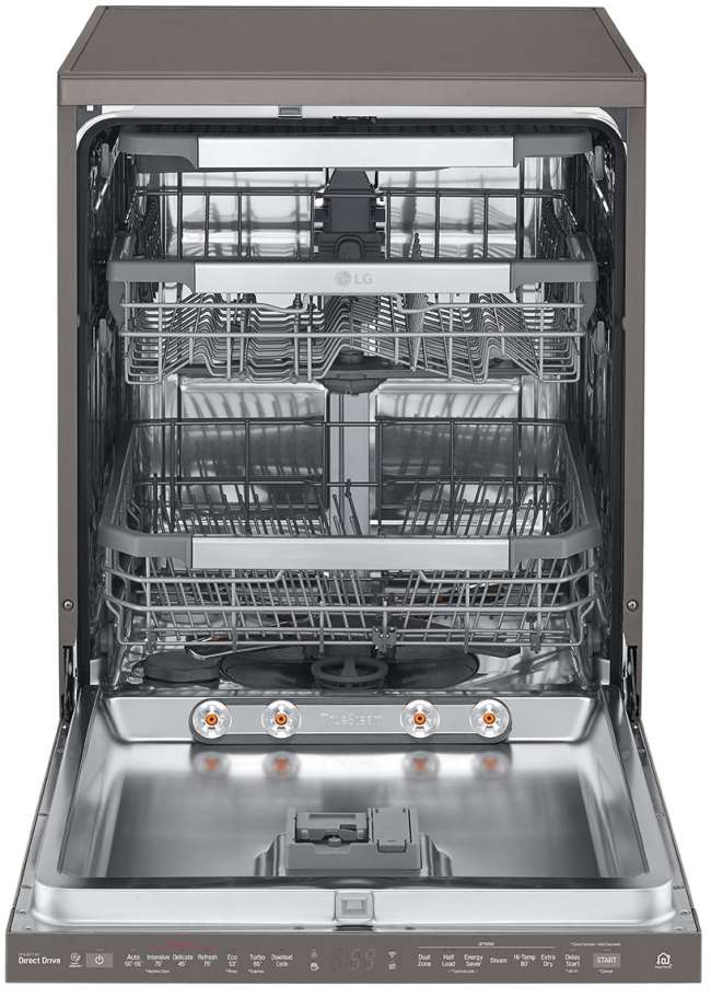 LG 60cm QuadWash Black Stainless Freestanding Dishwasher XD3A25BS