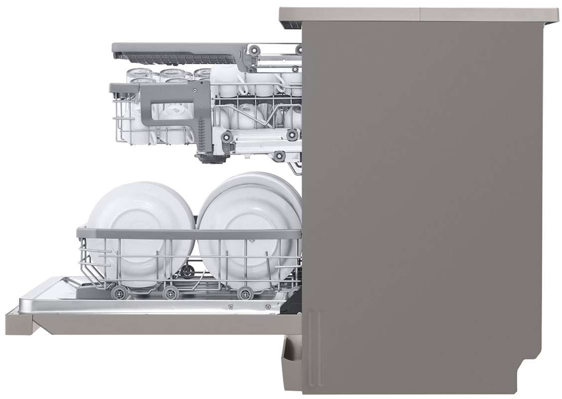 LG 60cm QuadWash Platinum Steel Freestanding Dishwasher XD4B15PS