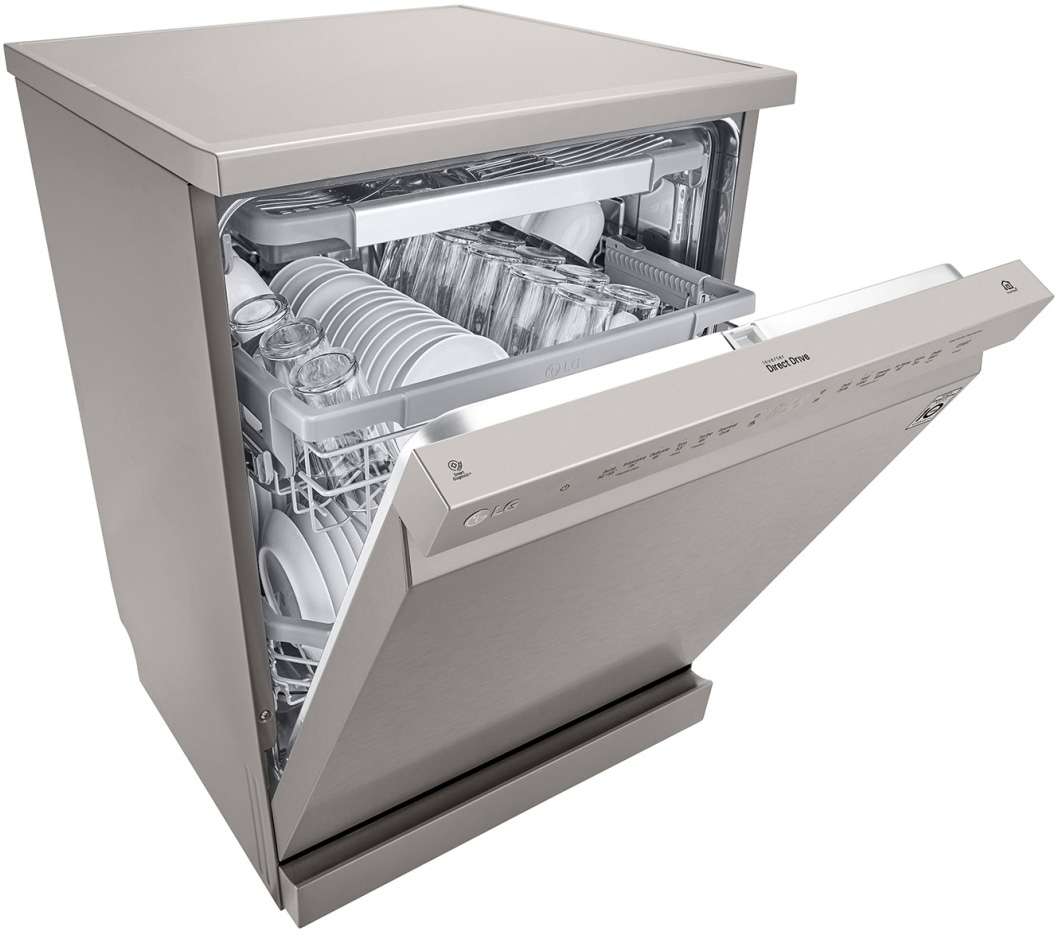 LG 60cm QuadWash Platinum Steel Freestanding Dishwasher XD4B15PS