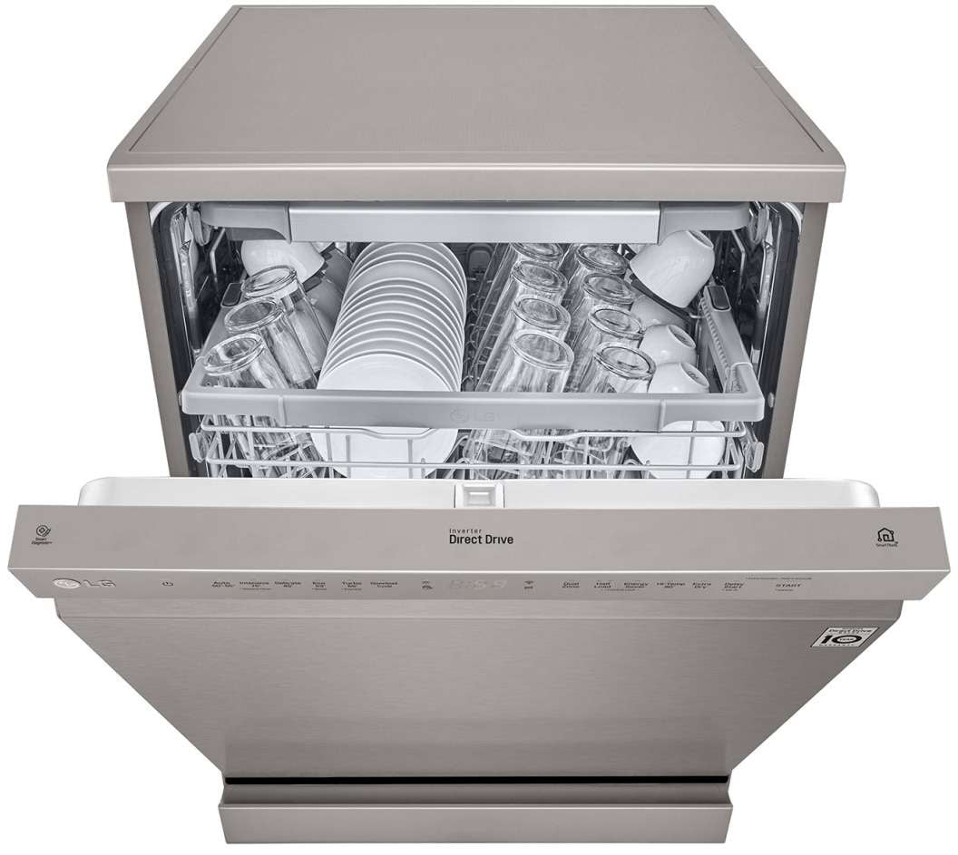 LG 60cm QuadWash Platinum Steel Freestanding Dishwasher XD4B15PS