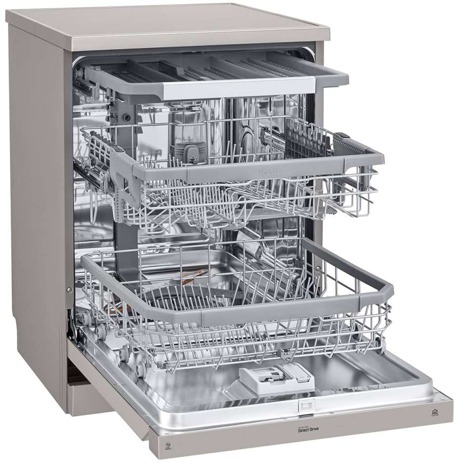 LG 60cm QuadWash Platinum Steel Freestanding Dishwasher XD4B15PS